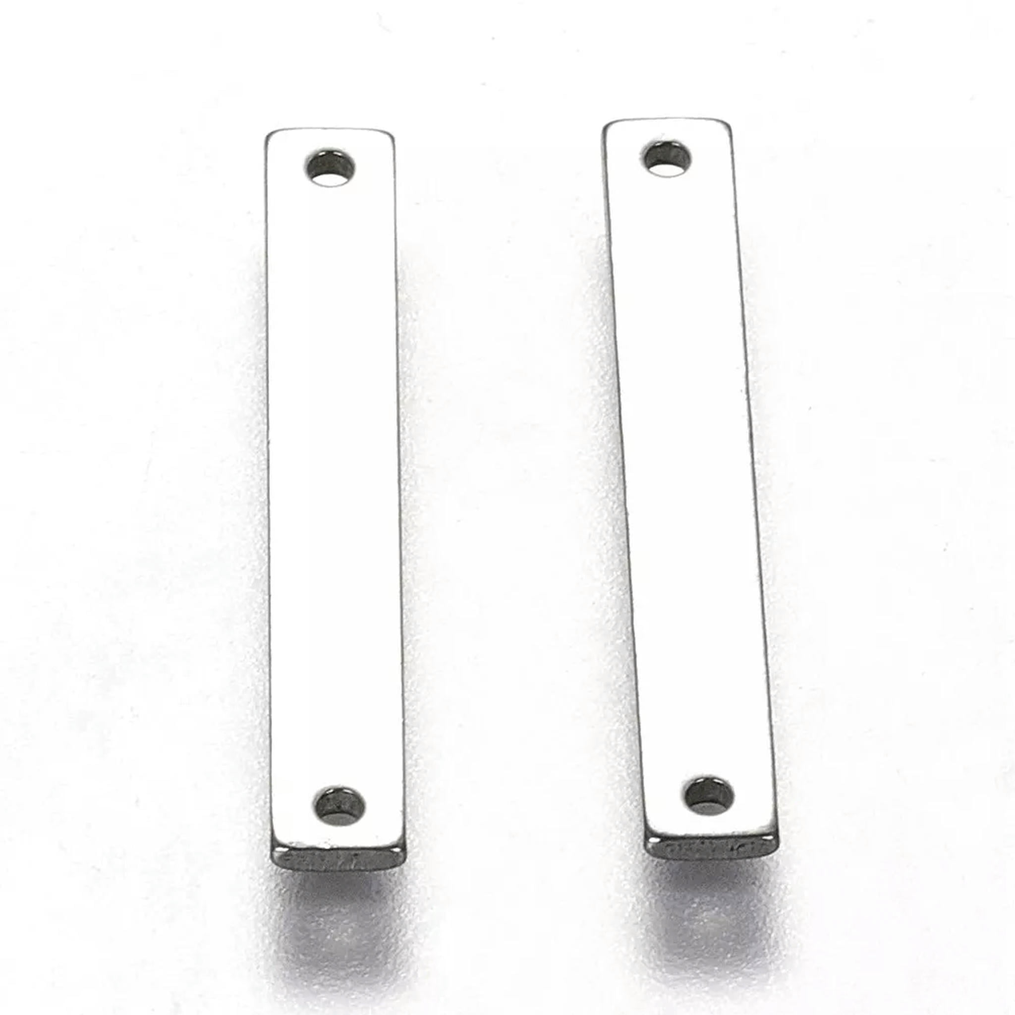 U8MO 100pcs Simple 304 Stainless Steel Connectors Smooth Rectangle Link Findings 25mm