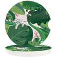 thumbnail image 1 of RYLABLUE Green Summer Rainforest Palm Trees Set of 6 Car Coaster for Drinks, Absorbent Ceramic Stone Coasters Cup Mat with Cork Base for Home Kitchen Room Coffee Table Bar Decor, 1 of 5