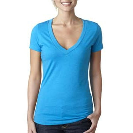 - Next Level Ladies' CVC Deep V 6640