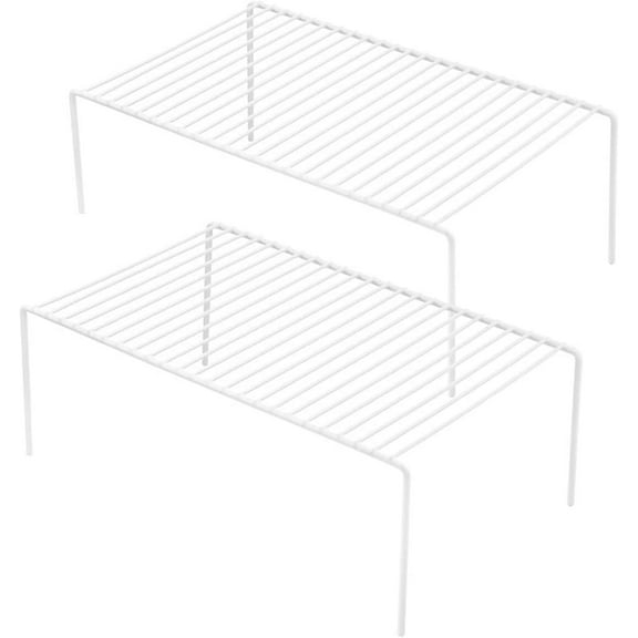 Cabinet Storage Shelf Rack Set of 2, Medium (13 x 9.4 inch) Rustproof Metal Wire Kitchen Cabinet Organizer and Storage, Cupboard Spice Shelf Rack for Plate, Dish, Counter & Pantry Organization