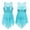 Light Blue, variant on Raenseen Kids Girls Lyrical Ice Figure Skating Dance Leotard Dress Shiny Sequin High-low Skirt Light Blue 8