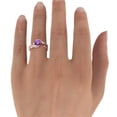 thumbnail image 2 of 1 CT Amethyst Ring 14K Rose Gold Flower Leaves Leaf, 2 of 7