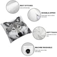thumbnail image 6 of Acheng  Como Decorative Wolf Print Square Throw Pillow Cover, Set of 2 White 22x22in, 6 of 7