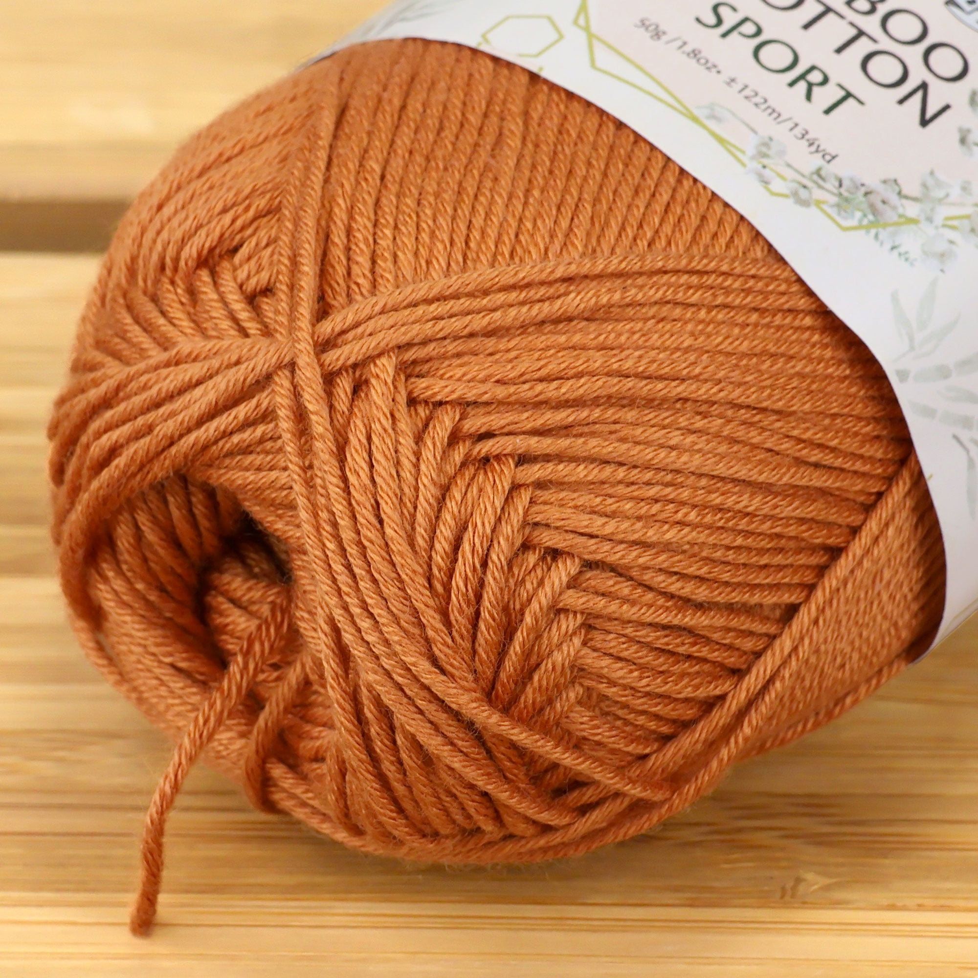 JubileeYarn Bamboo Cotton Sport Yarn - 50g/Skein - Sepia - 8 Skeins