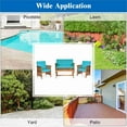 thumbnail image 4 of Costway 4PCS Patio Solid Wood Furniture Set Conversation Coffee Table Turquoise Cushion, 4 of 8
