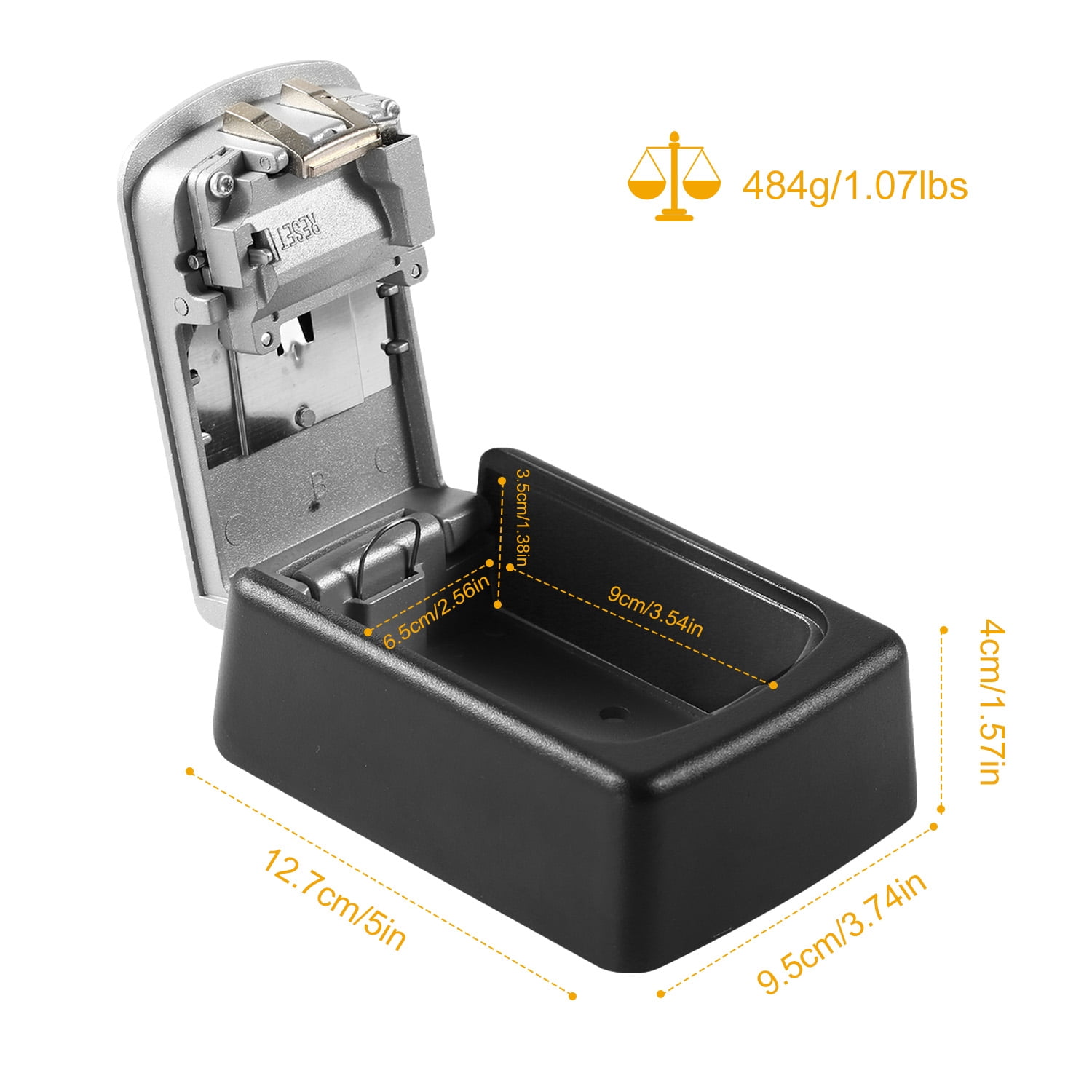 Imountek 2Pcs Key Lock Box, Wall Mounted Keys Storage Lock Box with 4 Digits Combination Resettable Codes