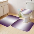 thumbnail image 2 of Dark Purple Ombre Bath Mat 3 Piece Bathroom Rug Set, Purple White Gradient Modern Abstract Art Non Slip Bath Rug Contour Mat and Toilet Lid Cover, Absorbent Shower Mats Soft Bath Rugs and Mats Sets, 2 of 8