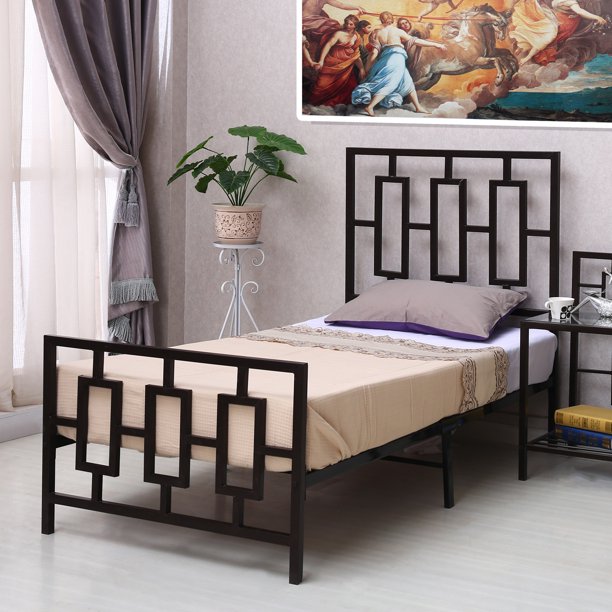 Home Karola Source Metal Square Design Twin Bed Frame