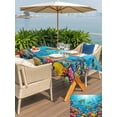 thumbnail image 4 of Ocean Sea Turtle Outdoor Tablecloth - 54x80 Inch Rectangle Dining Table Cover, Blue Coastal Fish Coral Jellyfish Marine Life Waterproof Outdoor Table Cloth with Umbrella Hole & Zipper for Patio, 4 of 7