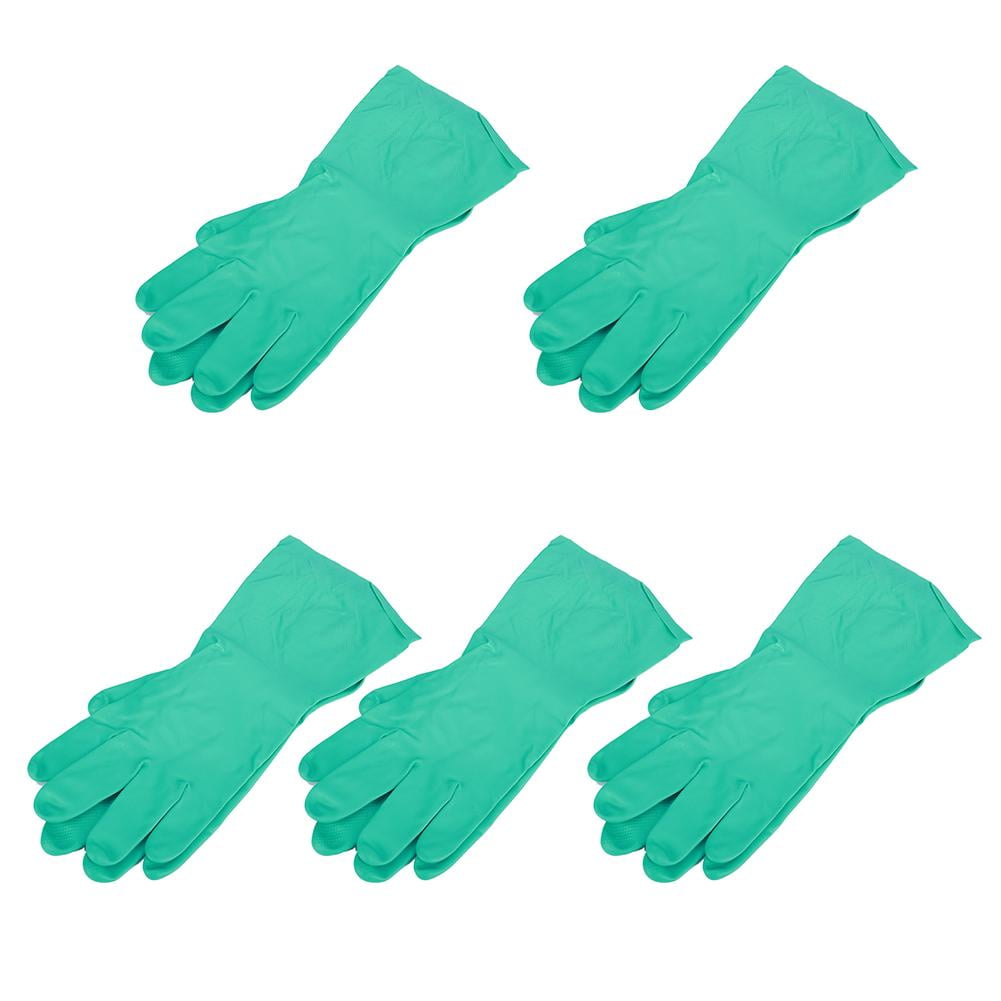 LHCER Work Gloves,5Pairs Reusable Nitrile Gloves Solvent Resistant Anti