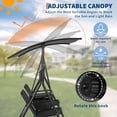 thumbnail image 2 of Silla Swing para Exteriores de 2 Plazas para Jardín, Balcón, Junto a la Piscina O Terraza – Toldo Ajustable, Respaldo Reclinable, Mesa Giratoria, Portavasos, Bolsa Aislada, 2 of 8