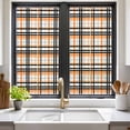 thumbnail image 3 of Orange Black Plaid Window Privacy Film, Farmhouse Orange Black Checkered Static Cling UV Sun Blocking Tint Film Heat Control Windows Films for Bedroom Bathroom, Window Stickers 17.7"x39.3", 3 of 8