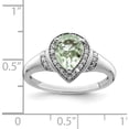 thumbnail image 3 of Sterling Silver Rhodium Diam. & Green Quartz Ring (Size 7) Made In Thailand qr3054ag-7, 3 of 5