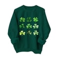 thumbnail image 2 of Girls St Patricks Day Shirt Cotton Clover Print Green Long Sleeve Crewneck Sweatshirt for Kids Kids to Teen,Size 13-14T, 2 of 3