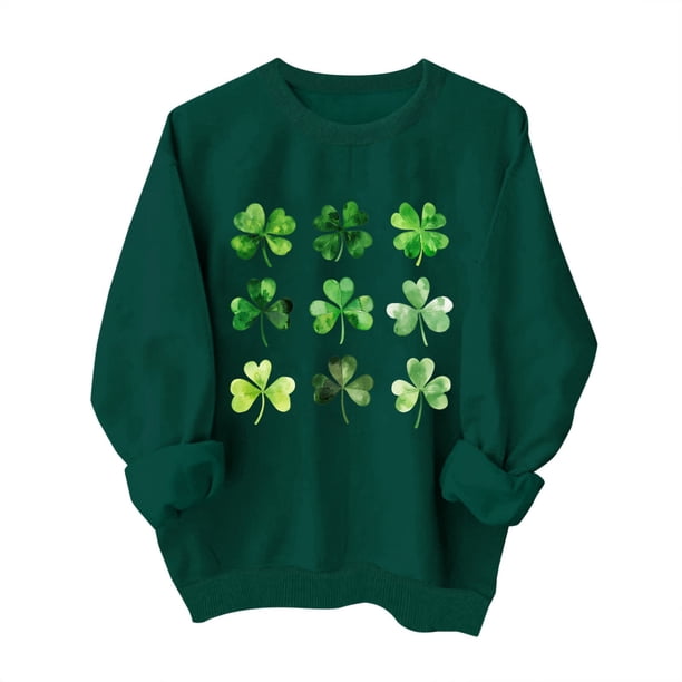 Sudadera sin capucha con estampado del Día de San Patricio, moderna y bonita, con cuello redondo y manga larga para niños y niñas. Blusa para niña.