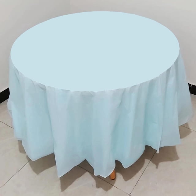 Apeya Nappes Circulaires - Housses Rondes en Polyester / Résistantes aux Taches / aux Plis, Lavables, 84 Pouces, 1 Paquet, 9 Options de Couleur, Nappe Ronde Bleu Pâle Ronde 213 cm