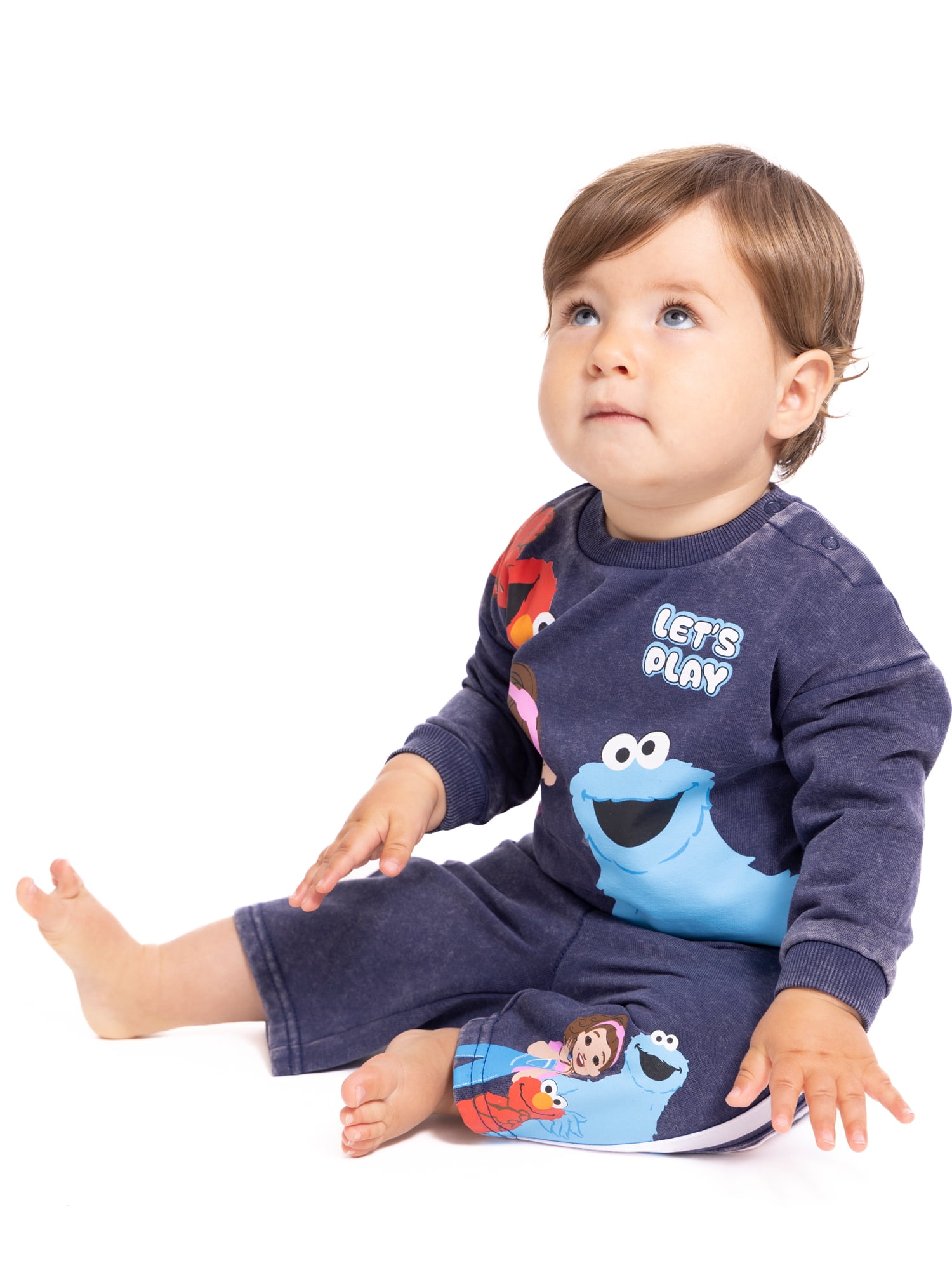 Ms. Rachel x Sesame Street Baby Graphic Sweatshirt and Sweatpants Set, 2-Piece, Sizes 0/3M-24M