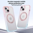 thumbnail image 3 of for iPhone 14 Magnetic Case with Invisible Stand, [Military Grade Drop Protection] [MagSafe Compatible] Slim Translucent Ring Case for Men & Women for iPhone 14, Pink, 3 of 6