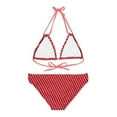 thumbnail image 3 of Red Polka Dots Strappy Swimsuit Bikini Set-Beach Wear-Pool Wear-Jacuzzi, 3 of 8