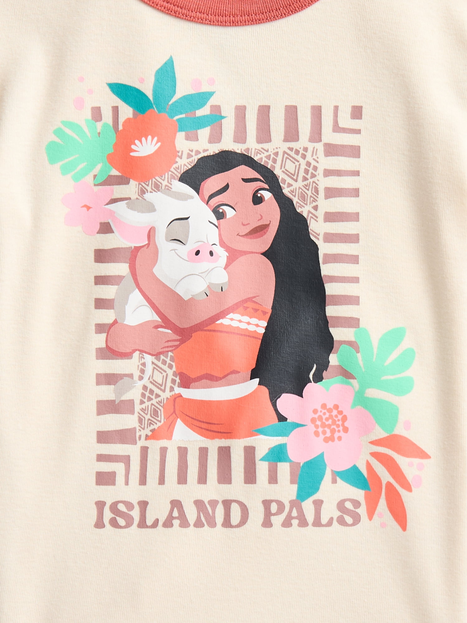 Moana Girls Island Pals Graphic Ringer T-Shirt, Sizes 4-16