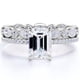 thumbnail image 1 of JeenMata Anillo Nupcial de Moissanita de Talla Esmeralda de 2 Quilates Engastado con Banda Infinita en Oro Blanco de 18 K sobre Plata, 1 of 6