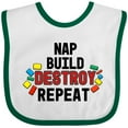thumbnail image 3 of Inktastic Nap Build Destroy Repeat with Colorful Building Blocks Boys or Girls Baby Bib, 3 of 4