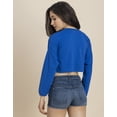 thumbnail image 4 of Moomaya Full Sleeves Boxy Crop Top , Round Neck Cotton T-Shirt Top For Women, 4 of 9