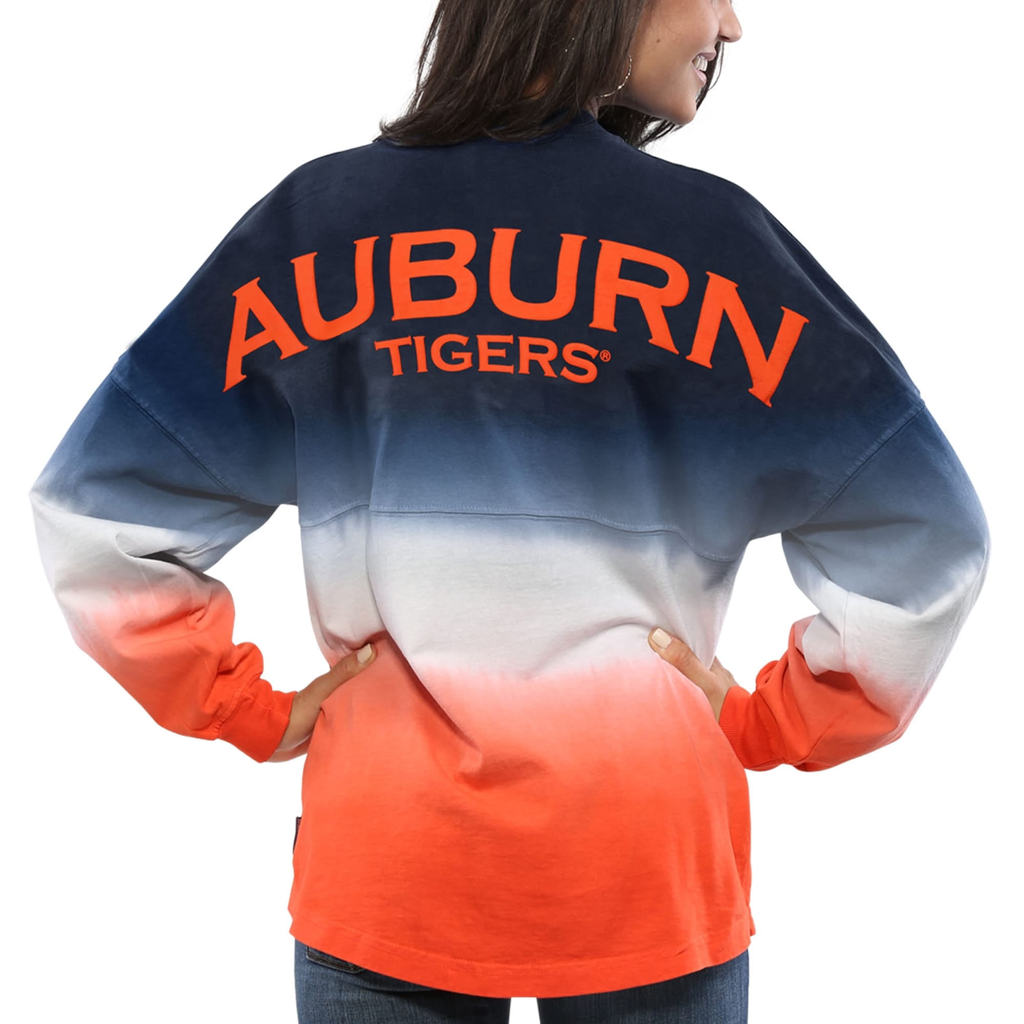 Women's Navy Auburn Tigers Ombre Long 