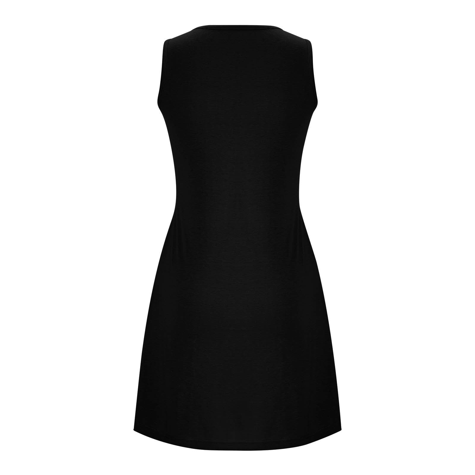 POTETI Summer Dresses for Women 2024 Black Beach Dresses Nightgown With Pockets Sleep Shirts Sleeveless Sleepwear Pleated Front Nightshirt Crew Neck Nightdress Sun Dresses for Plus Size Women