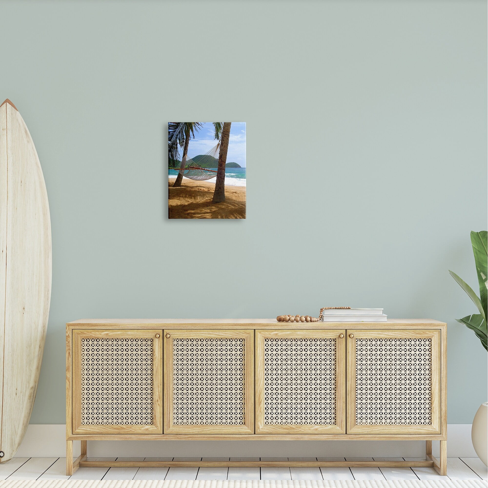Stupell Industries Tropical Summer Vacation Hammock Between Palm Trees Photograph Gallery Wrapped Canvas Print Wall Art, Design by Noah Bay