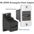 thumbnail image 2 of 4K HDMI 2.0 Rectangular Panel Adapter Female to Female Mounting Connector, HD Display Dock for Device Panel, Desktop, Wall, PC Monitor Projector HDTV, 2 of 5