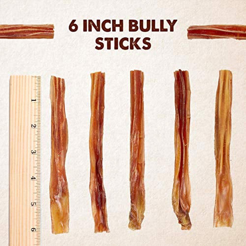 Downtown Pet Supply Bully Sticks for Small Dogs Rawhide Free Dog Chews 6", 1 lb