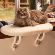 Angle View: K&H Pet Products Kitty Still Heated Cat Bed, White