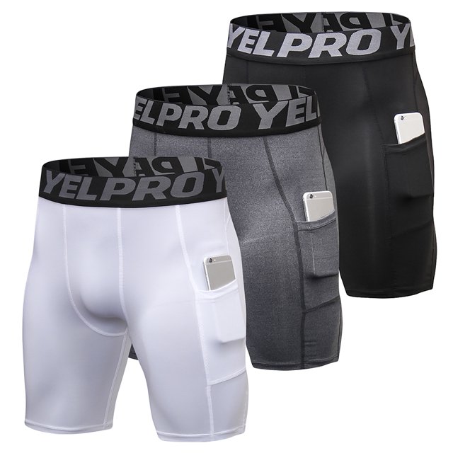 Labymos 3 Pack Men Sports Shorts Active Workout Underwear with Pocket