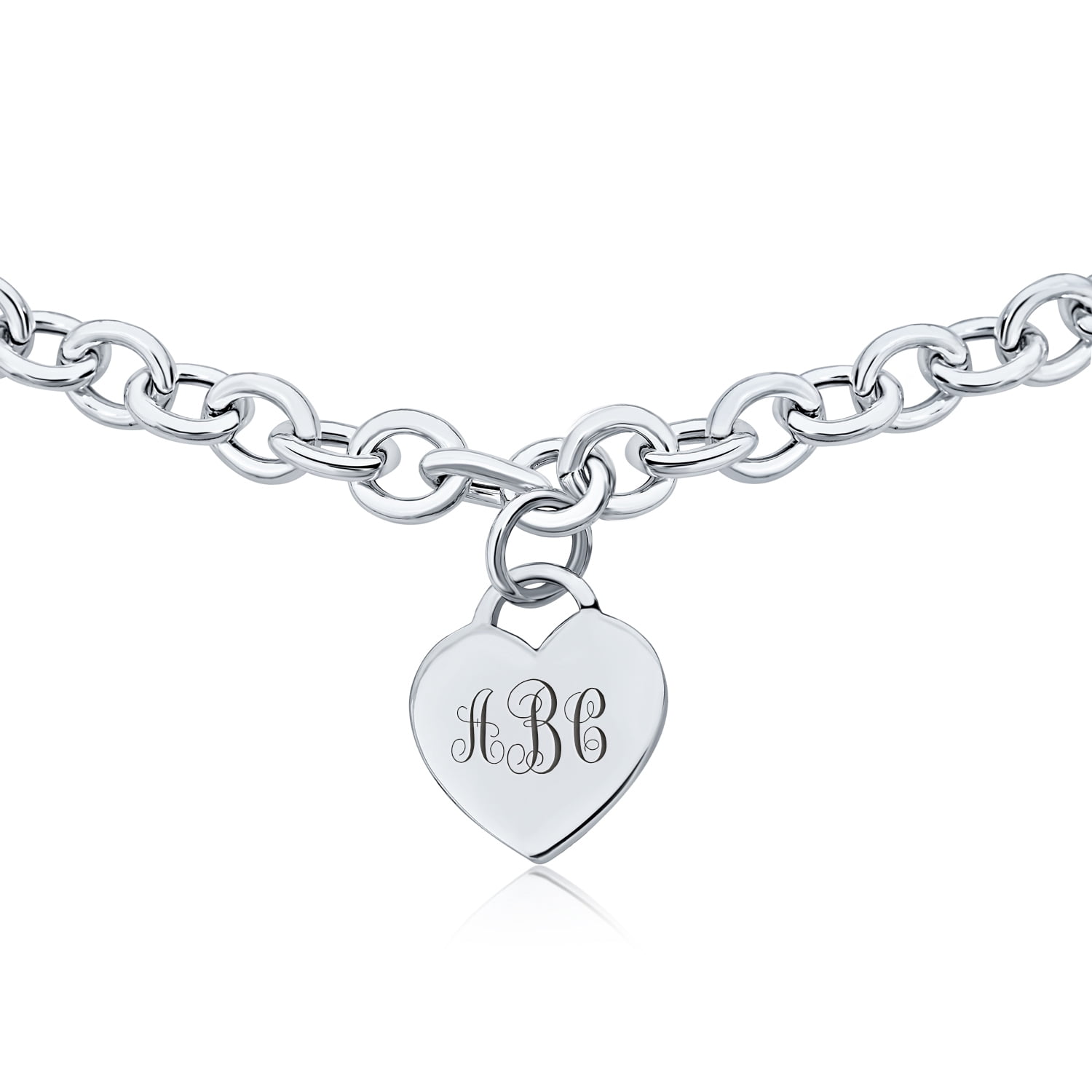 Solid Heart Shape Tag Pendant Necklace 