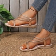 thumbnail image 5 of Womens Sandals Summer Casual Flat Heel Open Toe Ankle Straps Slide Shoes Summer Beach Walking Comfortable Lightweight Slippers, 5 of 10