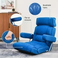 thumbnail image 6 of Resenkos Adjustable Folding Sofa Chair with 6 Position Stepless Back-Blue, Folding Floor Gaming Chair for Living Room Bedroom, 6 of 6