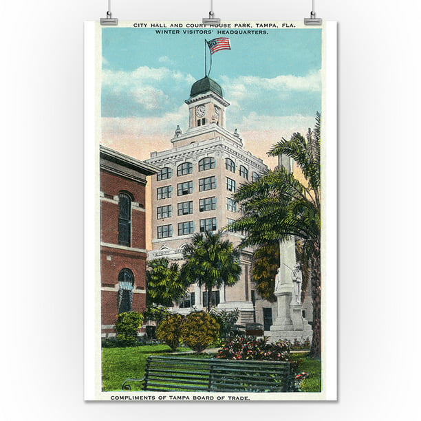 Tampa Florida City Hall And Court House View 24x36 Giclee Gallery Print Wall Decor Travel Poster Com - Nauvoo House Home Goods And Decor