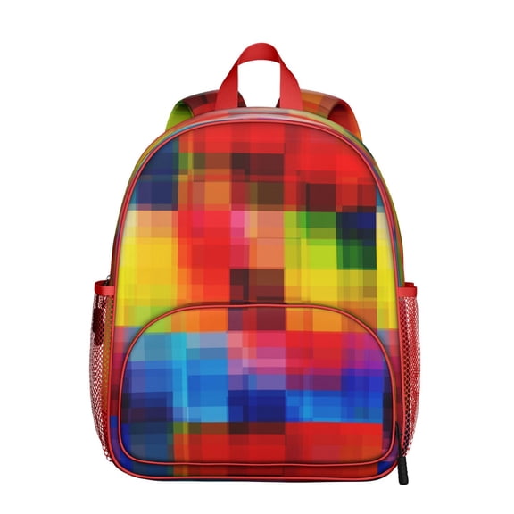 Checkered Backpack Backpack for School,Cute School Bag,Schoolbag with Adjustable Shoulder Straps & Padded Back,13.8"x11.4"x6"