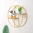 thumbnail image 2 of Estante de Pared Hierro Vintage Muestran Soporte Rejilla Pote Decoración para Oficina de Clubs Habitación Dorado l Baoblaze Estantería de pared Estante de exhibición, 2 of 8