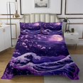 thumbnail image 1 of Erosebridal Japanese Style Coverlet Set Twin, Pink Cherry Blossoms Bedding Set, Ocean Wave Room Decor 2pcs, 1 of 5