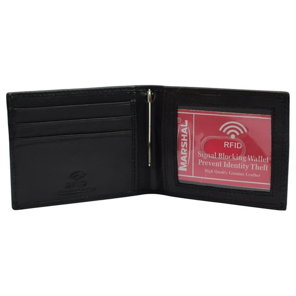 Men's Leather Slim Spring Money Clip Wallet Front Pocket Credit Card Case Holder