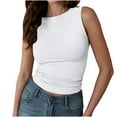 thumbnail image 4 of fatyb Womens Crop Tank Tops High Neck Slim Casual Going out Tops Sleeveless Summer Basic Tees Shirts, 4 of 5