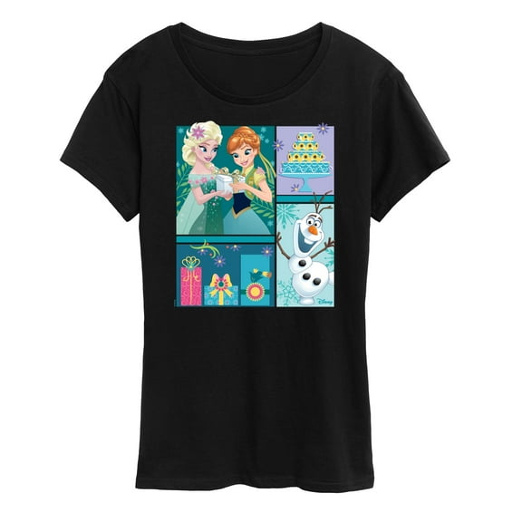 Disney Frozen - Elsa, Olaf & Anna Birthday Celebration - Women's Short Sleeve Graphic T-Shirt