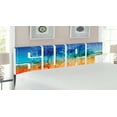 thumbnail image 2 of Surf Headboard, Summer Theme Retro Letters That Reflect the Seacoast Palm Tree Extreme Sports Art, Upholstered Decorative Metal Bed Headboard with Memory Foam, King Size, Navy Orange, by Ambesonne, 2 of 4
