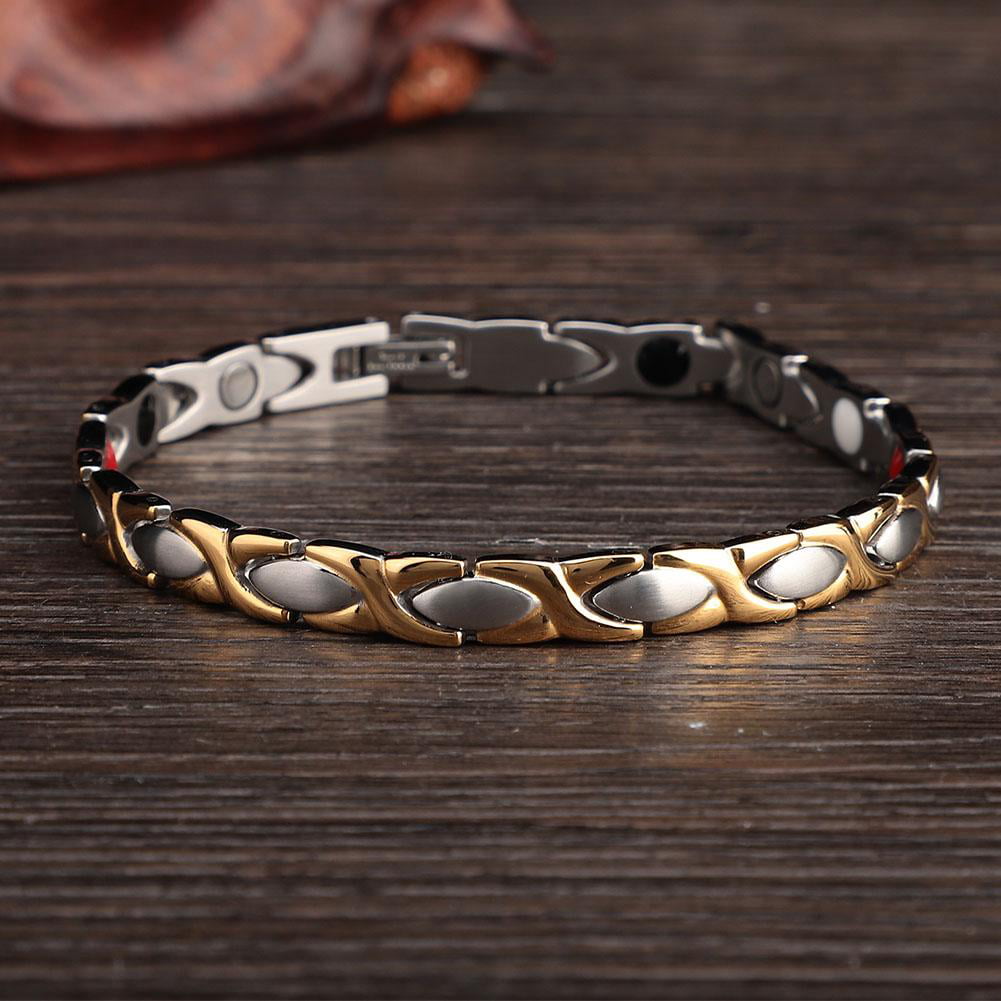 Germanium Stone Titanium Health/Healing/Relief Magnetic Expandable Bracelet 