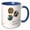 Blue/White, variant on 3drose, Happy 36th Birthday - Modern Stylish Floral Balloons. Elegant Black Brown Blue 36 Year Old Bday, 11oz Magic Transforming Mug