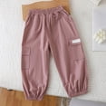 thumbnail image 2 of CPNG Toddler Boys Baggy Multi-Pocket Cargo Sweatpants Straight Wide Leg Elastic Waist Workout Athletic Joggers Sweat Pants(Pink,18-24 Months), 2 of 6