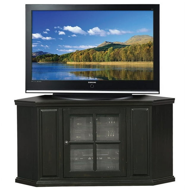 Leick Furniture Meuble Télé d'Angle de 47 Pouces en Noir Frotté