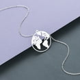 thumbnail image 4 of Pounoo New Clearance World Map Clavicle Chain Necklace Personality Jewelry Gift Holiday Necklace Birthday Gifts for Women Travel Essentials Silver, 4 of 4
